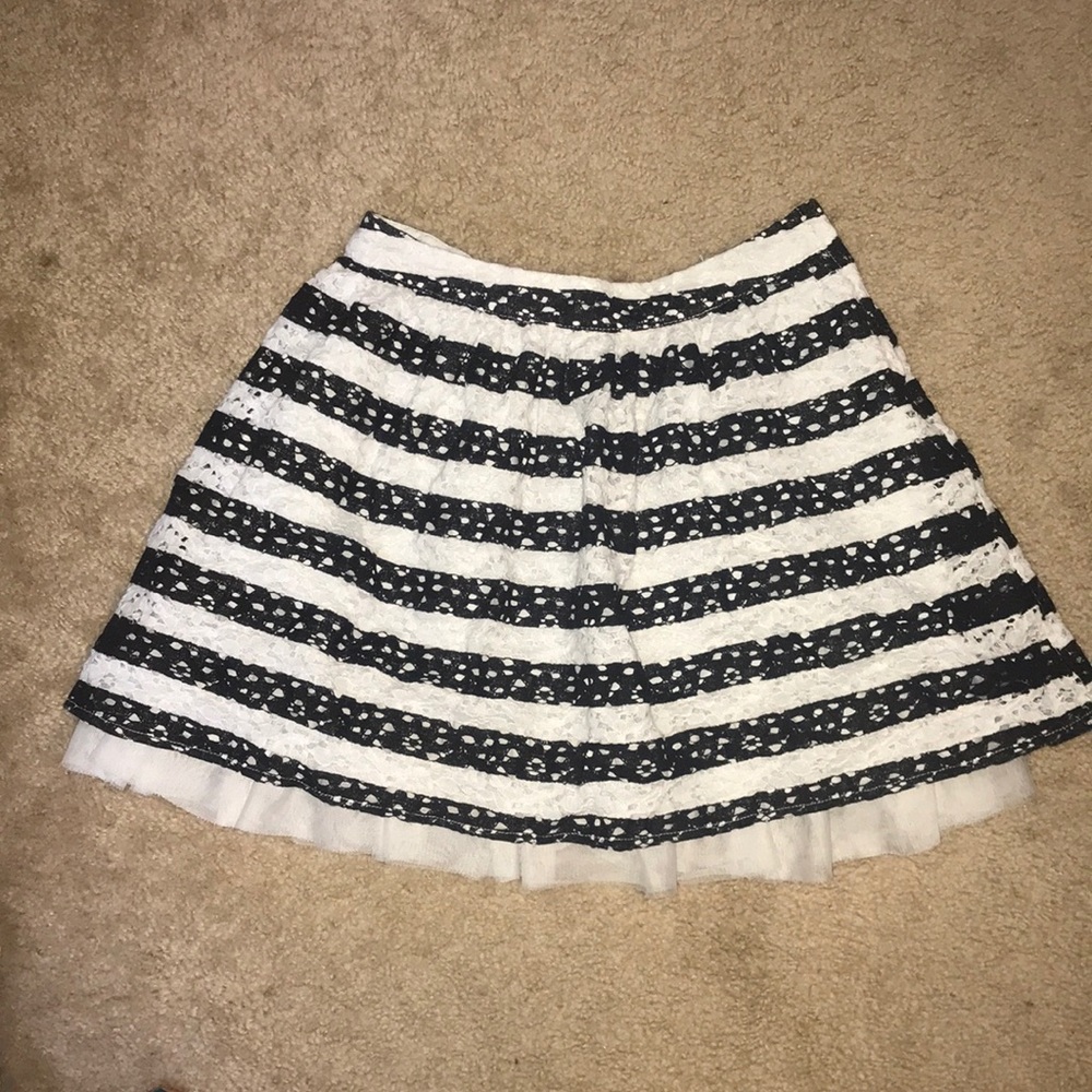 Black and white striped skirt